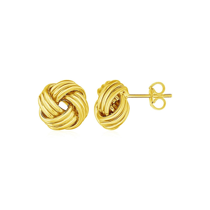 Love Knot Post Earrings in 14k Yellow Gold by Avera Group