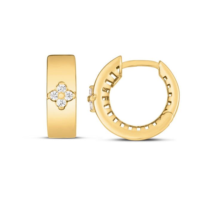 14k Yellow Gold Trilogy Diamond Clover Earrings by Avera Group