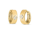 14k Yellow Gold Trilogy Diamond Clover Earrings by Avera Group
