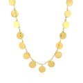 Choker Necklace with Polished Discs in 14k Yellow Gold by Avera Group