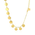 Choker Necklace with Polished Discs in 14k Yellow Gold by Avera Group