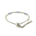 Sterling Silver Adjustable Enameled Evil Eye Bracelet with Cubic Zirconias (6.50 mm) by Avera Group