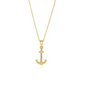 14k Yellow Gold Cable Chain with Anchor Pendant by Avera Group