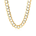 14k Two Tone Gold Pave Curb Chain (8.30 mm) by Avera Group