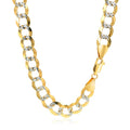 14k Two Tone Gold Pave Curb Chain (8.30 mm) by Avera Group
