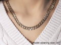 14k Two Tone Gold Pave Curb Chain (8.30 mm) by Avera Group