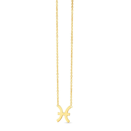 14K Yellow Gold Pisces Necklace by Avera Group
