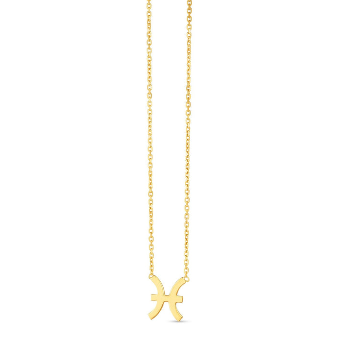 14K Yellow Gold Pisces Necklace by Avera Group
