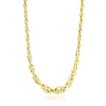 Polished Double Oval Link Chain Necklace in 14k Yellow Gold by Avera Group