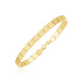 14k Yellow Gold High Polish Square Link Bracelet by Avera Group