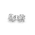 14k White Gold Stud Earrings with White Hue Faceted Cubic Zirconia(7mm) by Avera Group