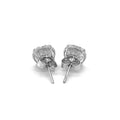 14k White Gold Stud Earrings with White Hue Faceted Cubic Zirconia(7mm) by Avera Group