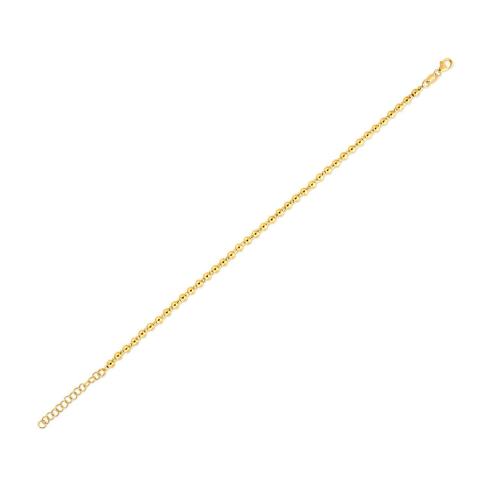 14k Yellow Gold Spaced Bead Bracelet (3mm) by Avera Group