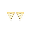 14 k Yellow Gold Polished Open Triangle Post Earrings by Avera Group