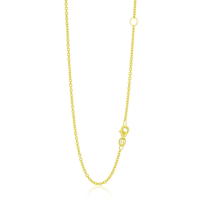 14k Yellow Gold Adjustable Cable Chain (1.50 mm) by Avera Group