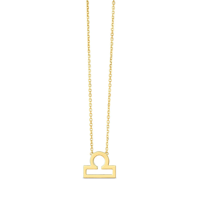 14K Yellow Gold Libra Necklace by Avera Group
