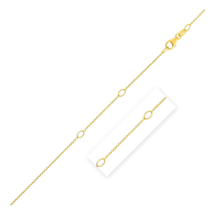 Adjustable Cable Chain in 14k Yellow Gold (0.97 mm) by Avera Group