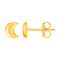 14k Yellow Gold Post Earrings with Moons by Avera Group