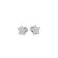 14k White Gold Post Earrings with Stars(6.5mm) by Avera Group