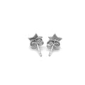 14k White Gold Post Earrings with Stars(6.5mm) by Avera Group
