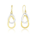 14k Two-Tone Gold Interlaced Open Teardrop Drop Earrings by Avera Group