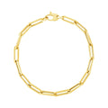 14K Yellow Gold Bold Paperclip Chain Bracelet by Avera Group