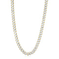 14k Yellow Gold White Pave High Polish Modern Lite Edge Chain (11.50 mm) by Avera Group