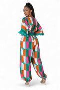 Print V-neck Jumpsuit {Oversized} by The House of Stylez