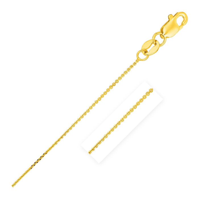14k Yellow Gold Cable Link Chain 0.5mm by Avera Group
