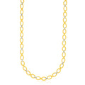 14k Two-Tone Gold Multi-Textured Oval Link Fancy Necklace by Avera Group