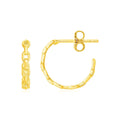 14k Yellow Gold Delicate Chain Hoop Earrings by Avera Group