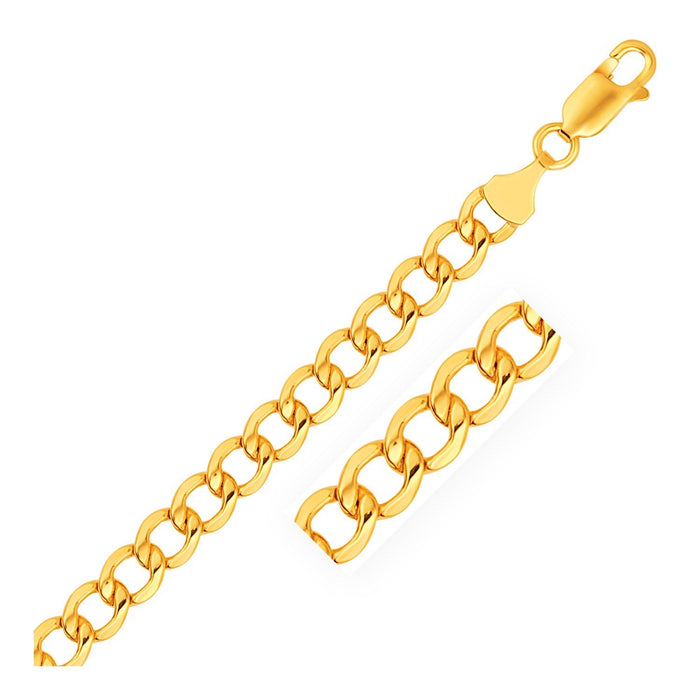 6.2mm 14k Yellow Gold Lite Curb Bracelet by Avera Group
