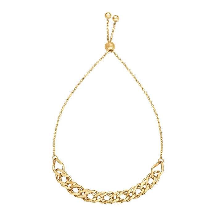 Adjustable Chain Bracelet in 14k Yellow Gold by Avera Group
