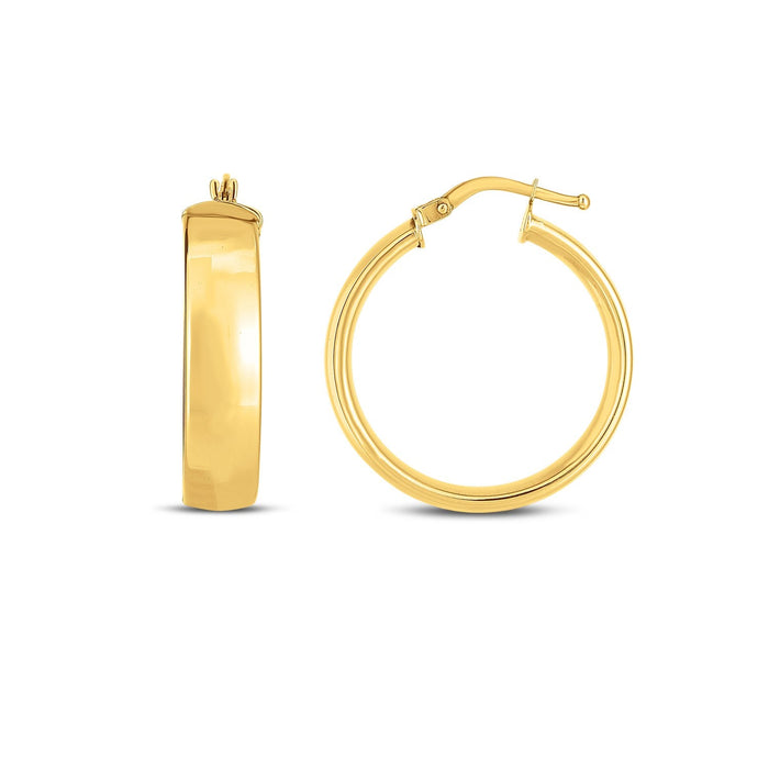 14k Yellow Gold Wedding Band Hoops (6x25mm) by Avera Group