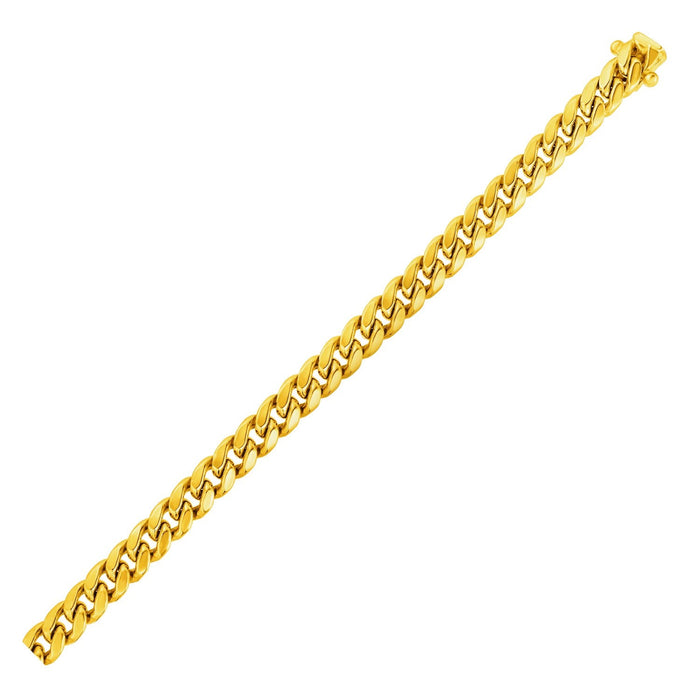14k Yellow Gold Semi Solid Miami Cuban Bracelet (6.10 mm) by Avera Group