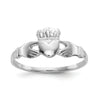 14k White Gold Irish Claddagh Ring