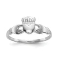 14k White Gold Irish Claddagh Ring by Fine Color Jewels