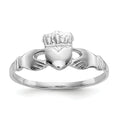 14k White Gold Irish Claddagh Ring by Fine Color Jewels
