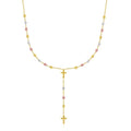 14k Tri-Color Gold Rosary Chain Necklace by Avera Group