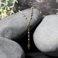 14k Tri-Color Gold Rosary Chain Necklace by Avera Group