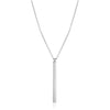Sterling Silver 24 inch Necklace with Long Polished Bar Pendant