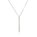 Sterling Silver 24 inch Necklace with Long Polished Bar Pendant by Avera Group