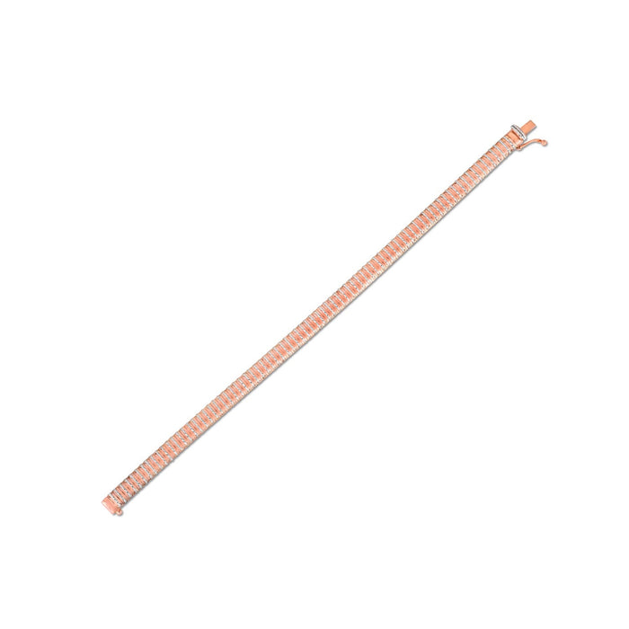 14k Rose Gold Diamante Flex Bracelet by Avera Group