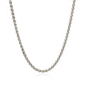 Sterling Silver Rhodium Plated Wheat Chain 2.6mm by Avera Group