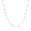 14k White Gold Oval Cable Link Chain (0.85 mm) by Avera Group