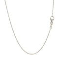 14k White Gold Oval Cable Link Chain (0.85 mm) by Avera Group