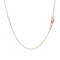18k Rose Gold Diamond Cut Cable Link Chain (0.75 mm) by Avera Group