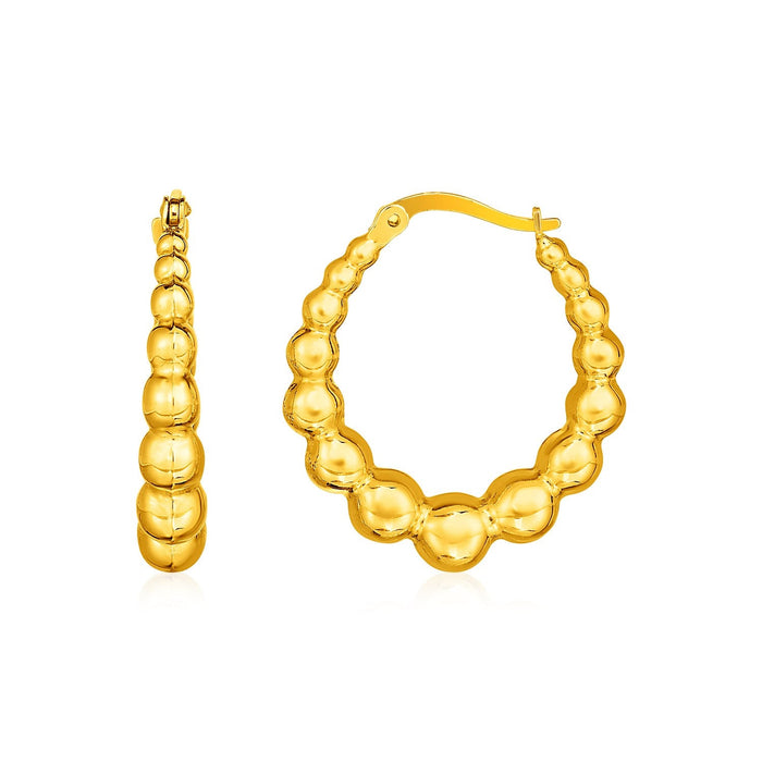 14k Yellow Gold Graduated Sphere Hoop Earrings(5x27mm) by Avera Group