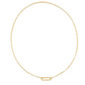 14k Yellow Gold Elongated Link Paperclip Necklace by Avera Group