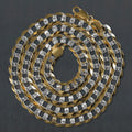 14k Two Tone Gold Pave Curb Chain (7.00 mm) by Avera Group